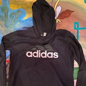 Hooded light weight black adidas sweatshirt